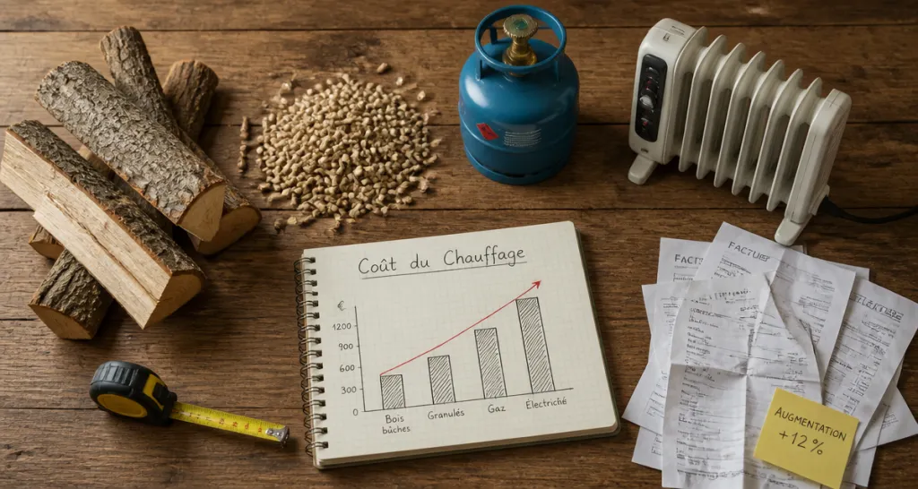 quel est le chauffage le moins cher échantillons combustibles et comparatif coûts