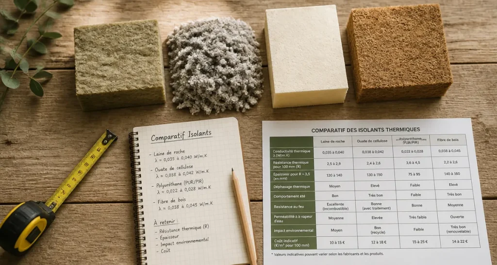 quel est le meilleur isolant thermique échantillons comparés