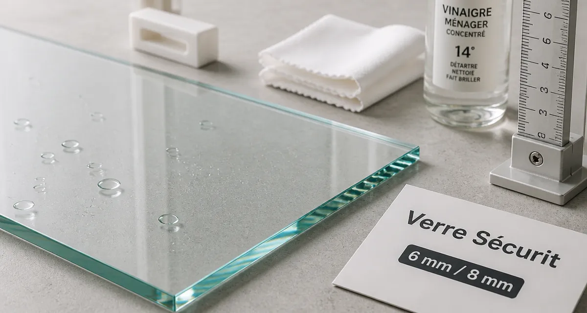 Verre trempée extra-clair 6 mm ou 8 mm, crédence de cuisine