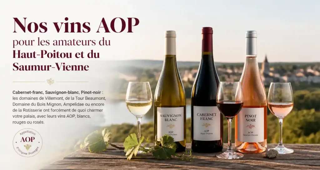 Nos vins AOP pour les amateurs du Haut-Poitou et du Saumur-Vienne