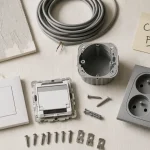 Cache prise de courant : plaque et obturateur sécurité, compatibilité IP et finitions.