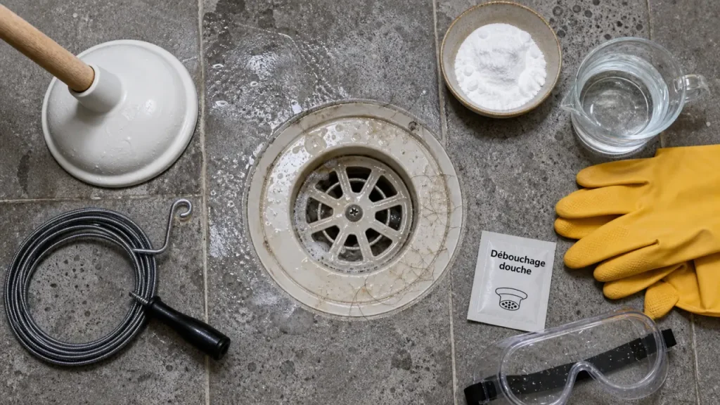 Déboucher sa douche : méthodes mécaniques, astuces naturelles et produits chimiques
