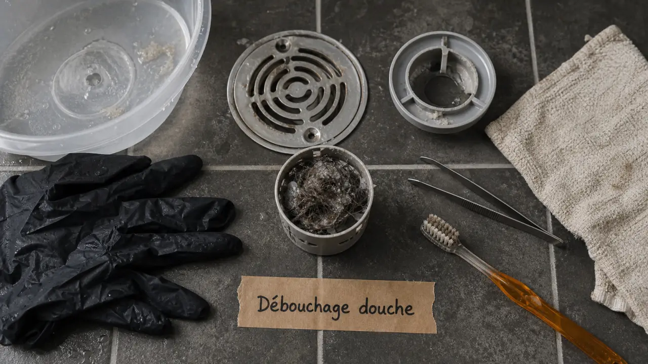 Deboucher la douche : bouchon de douche et siphon, grille et cheveux