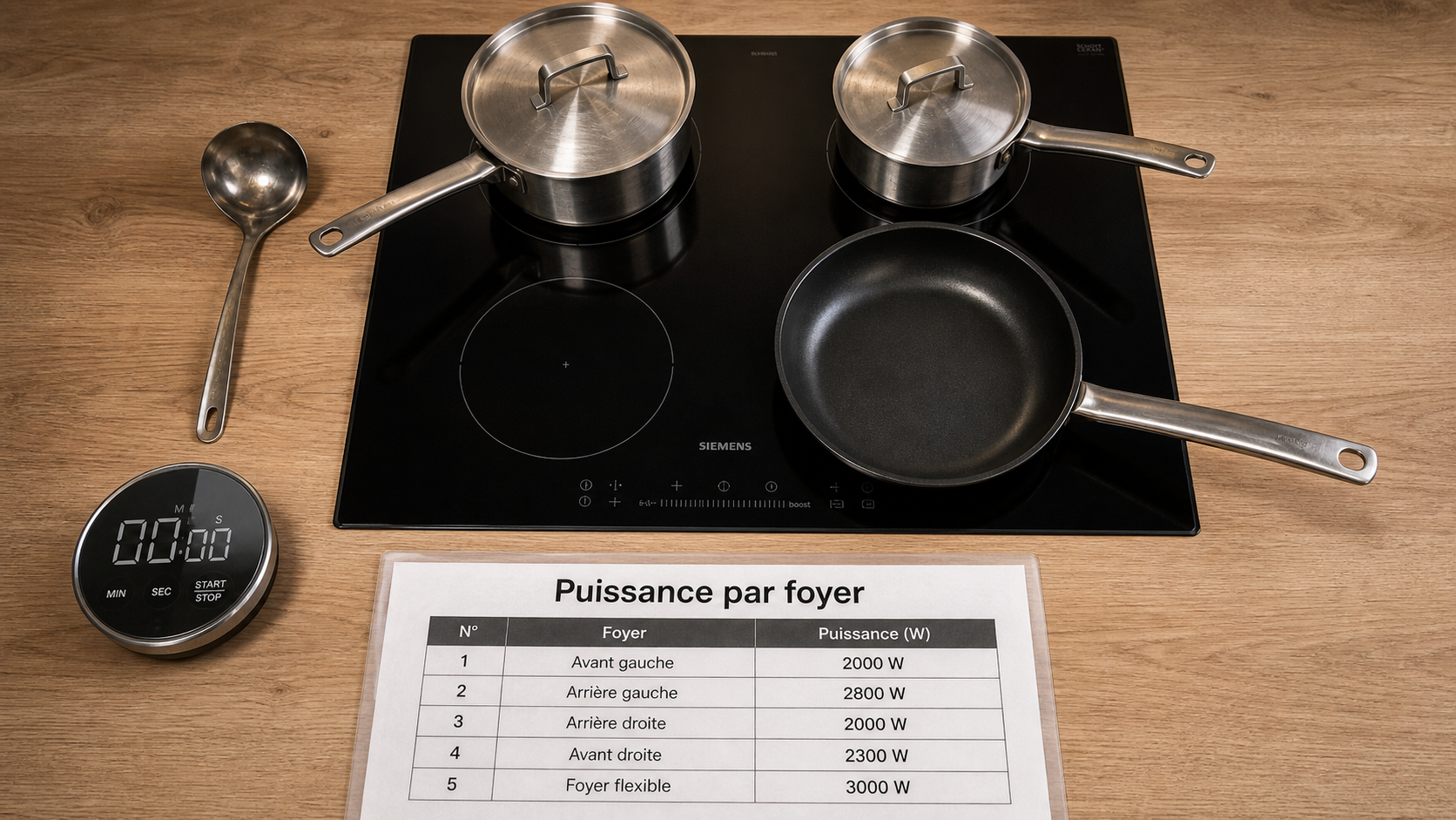 Plaque induction quelle puissance : choisir les watts par foyer