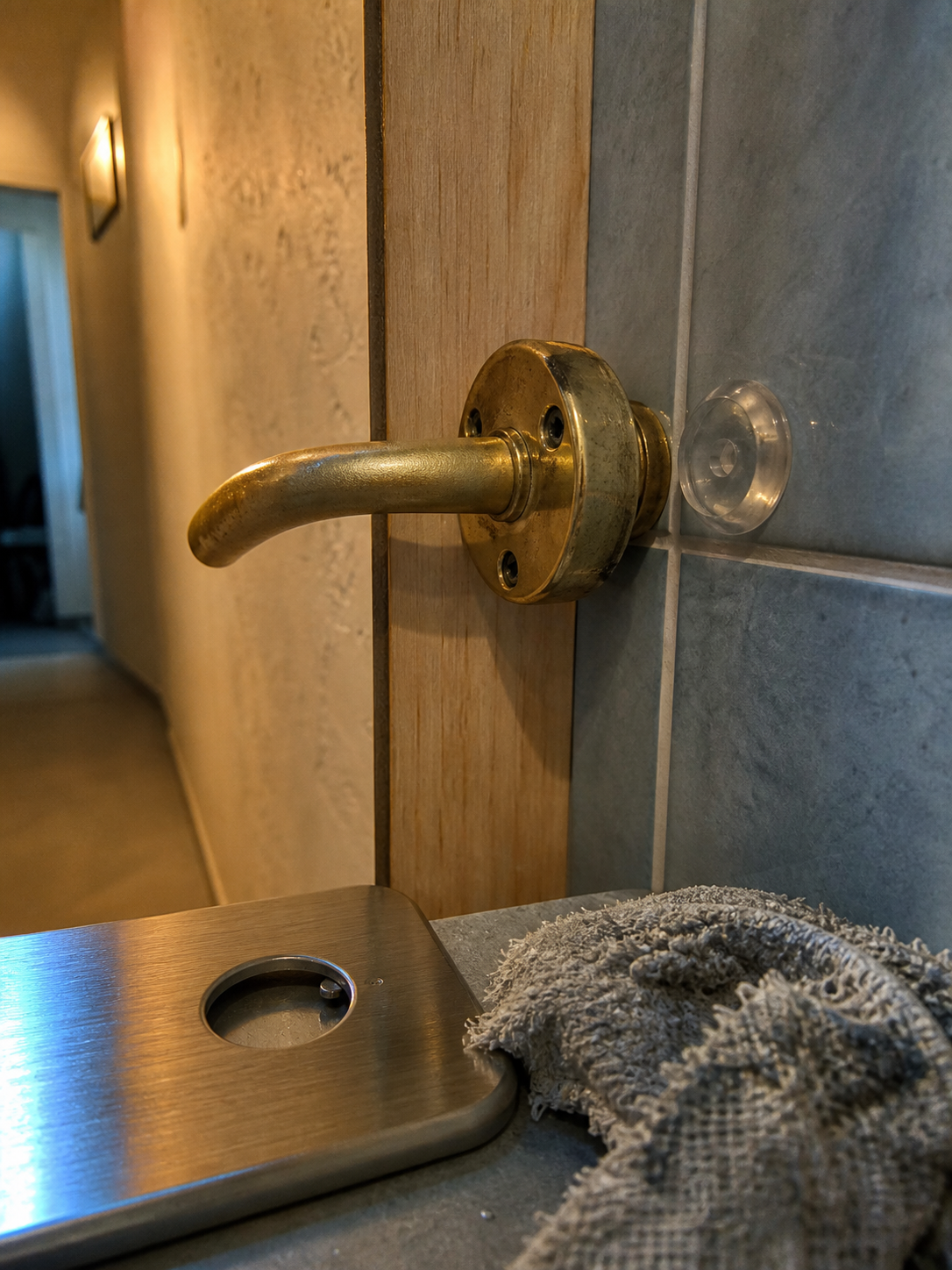 Protection poignee : sécurité murale avec butoir pour poignée de porte