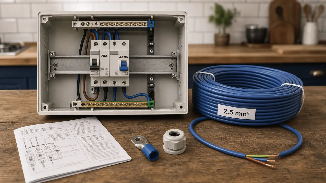 Quel disjoncteur pour un four, 20A ou 32A, tableau électrique avec différentiel 30 mA et câble 2,5 mm²