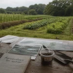 Agro ecologie : biodiversité et réduction des intrants en ferme, cartes et échantillon de sol
