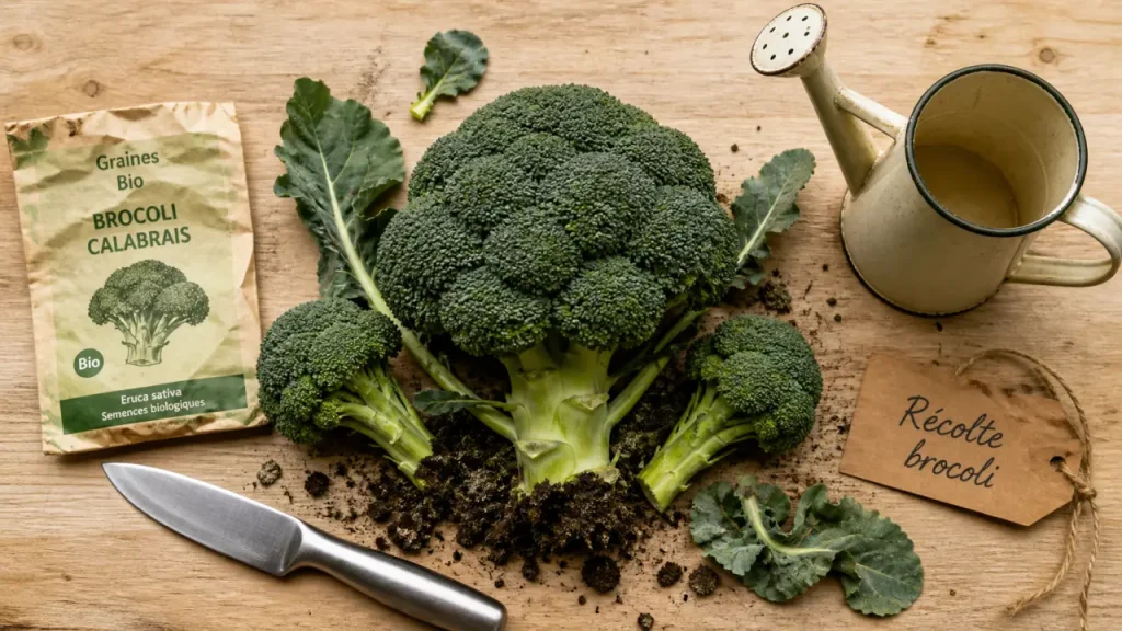 Brocoli au potager : semis de février à septembre, sol frais et récolte avant floraison