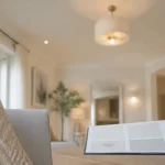 Couleur plafond pour agrandir piece : plafond blanc cassé et bleu très clair