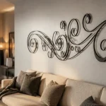 Décoration fer forgé intérieur noir mat, déco murale ajourée