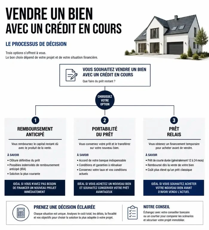 Processus de décision pour le remboursement d'un prêt immobilier suite à une vente