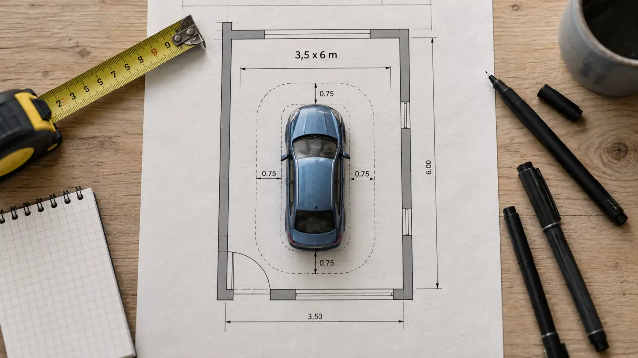 Plan garage dimensions standard 3,5 x 6 m