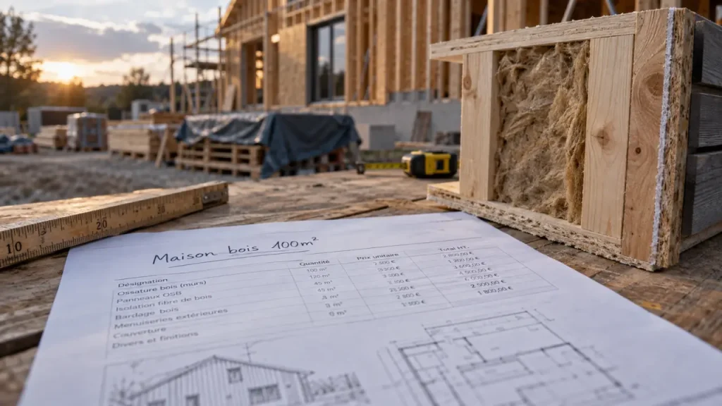 Prix d’une maison bois de 100 m² : le kit baisse l’achat, pas toujours le budget final