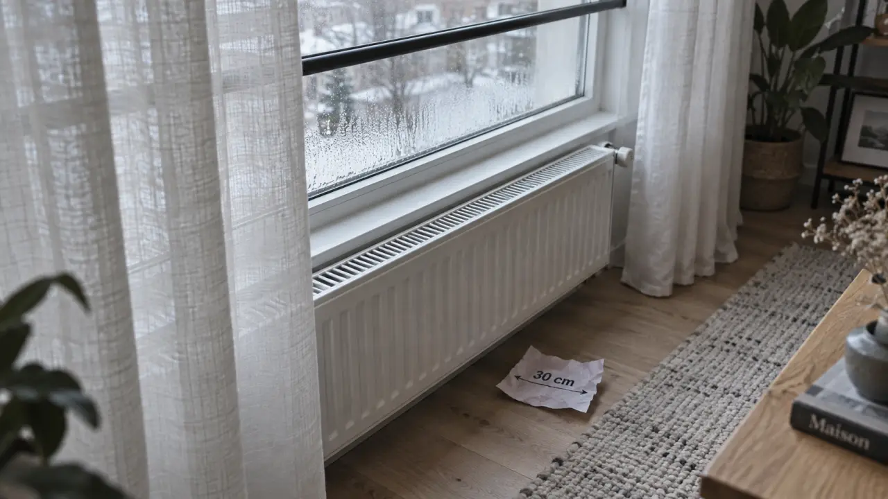 Rideaux sur radiateur : voilage pour distance et chauffage
