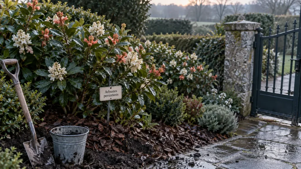 Les arbustes fleuris persistants structurent le jardin en toute saison