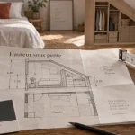 Chambre sous comble tres bas : lit au sol pour gagner de la place