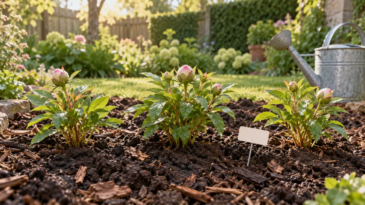 Où planter des pivoines : soleil, sol drainé et profondeur des plants en pleine terre