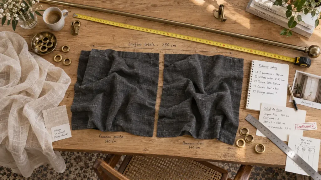 Quelle largeur de rideau pour une fenêtre de 150 cm ? Tringle, tissu et panneaux